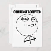 Herausforderung angenommen postkarte (Vorne/Hinten)