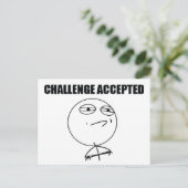 Herausforderung angenommen postkarte (Stehend Vorderseite)