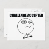Herausforderung angenommen postkarte (Vorne/Hinten)