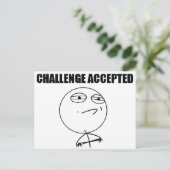 Herausforderung angenommen postkarte (Stehend Vorderseite)