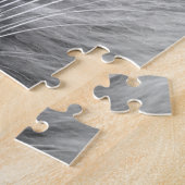 Herausforderung der grauen Tabby Katze mit blauen Puzzle (Seite)