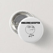 Herausforderung geltendes Raserei-Gesichts-Comic Button (Vorne & Hinten)