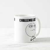 Herausforderung geltendes Raserei-Gesichts-Comic Kaffeetasse (VorderseiteRechts)