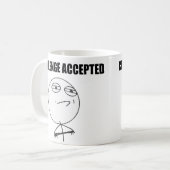 Herausforderung geltendes Raserei-Gesichts-Comic Kaffeetasse (Vorderseite Links)
