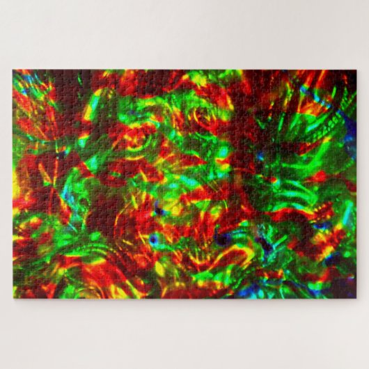 Herausforderung grüner, roter holografischer Puzzl Puzzle (Horizontal)