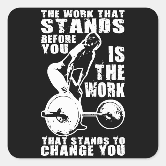 HERAUSFORDERUNG - Motivierend Frauenarbeit Quadratischer Aufkleber (Vorderseite)