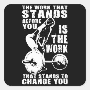 HERAUSFORDERUNG - Motivierend Frauenarbeit Quadratischer Aufkleber