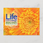 "Herausforderungen und Glück im Leben" Inspiration Postkarte (Vorderseite)