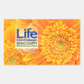 "Herausforderungen und Glück im Leben" Inspiration Rechteckiger Aufkleber (Vorderseite)