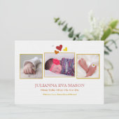 Herausgekommene Einführung Foto Geburtsankündigung Ankündigung (Stehend Vorderseite)