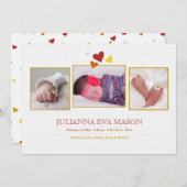 Herausgekommene Einführung Foto Geburtsankündigung Ankündigung (Vorne/Hinten)