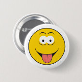 Herausgestreckte Zunge Gesicht Button (Vorne & Hinten)