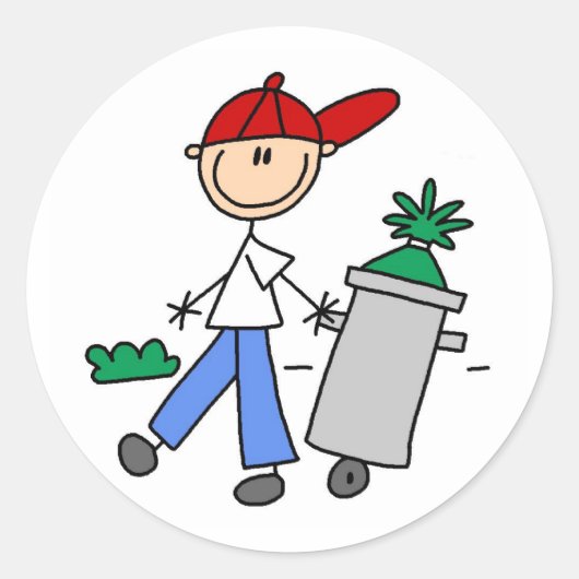 Herausnehmen des Müllaufklebers Runder Aufkleber (Vorderseite)