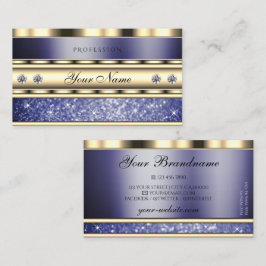 Herausragende Goldblauer Sparkling-Glitzer Diamond Visitenkarte