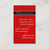 Herausragende monogramm rote schwarze Visitenkarte (Rückseite)