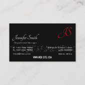 Herausragende schwarze, kleine Glitter-Stars und M Visitenkarte (Rückseite)