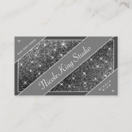 Herausragende Silver Glitzer Glam Stars Beruflich Visitenkarte