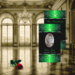 Herausragende Verzierte Schwarz-Grün-Ornamente hin Visitenkarte