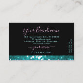 Herausragender schwarzer Aquamariner funkelnder Gl Visitenkarte (Rückseite)