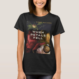 Herausragendes Buchcover-Design auf schwarz T-Shirt