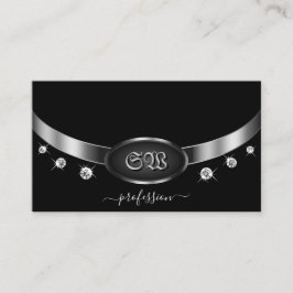 Herausragendes schwarzes Silber mit Monogram Diamo Visitenkarte