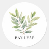 Herb Bay Leaf Runder Aufkleber (Vorderseite)