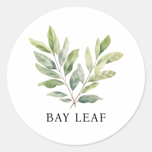 Herb Bay Leaf Runder Aufkleber (Vorderseite)