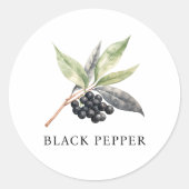 Herb Black Pepper Watercolor Runder Aufkleber (Vorderseite)