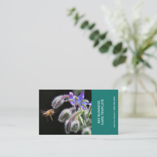 Herb-Blume Fotografie Honey Bee Visitenkarte (Stehend Vorderseite)