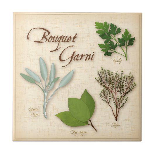 Herb Bouquet Keramik Tile Fliese (Vorderseite)