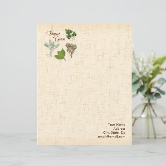 Herb Bouquet Letterhead Briefbogen (Stehend Vorderseite)