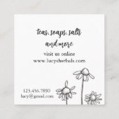 Herb Business Chamomile Tee Seife Salate Quadratische Visitenkarte (Rückseite)