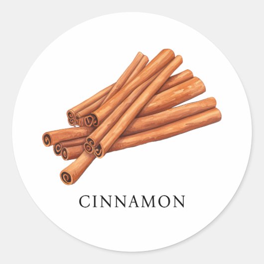 Herb Cinnamon Watercolor Runder Aufkleber (Vorderseite)