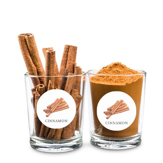 Herb Cinnamon Watercolor Runder Aufkleber