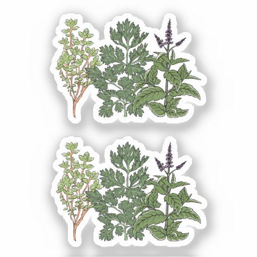 Herb Garden Custom-Cut Vinyl Sticker (Vorderseite)