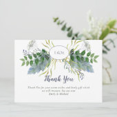 Herb Garden Danke-Card - Blue Green Dankeskarte (Stehend Vorderseite)