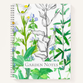 Herb Garden Record Botanisches Sketchbook Notizblock