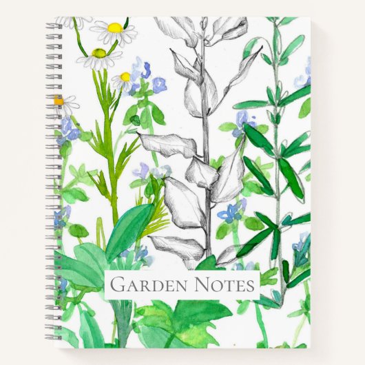Herb Garden Record Botanisches Sketchbook Notizblock (Vorderseite)