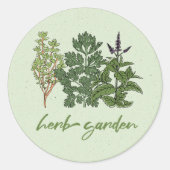Herb Garden Runder Aufkleber (Vorderseite)