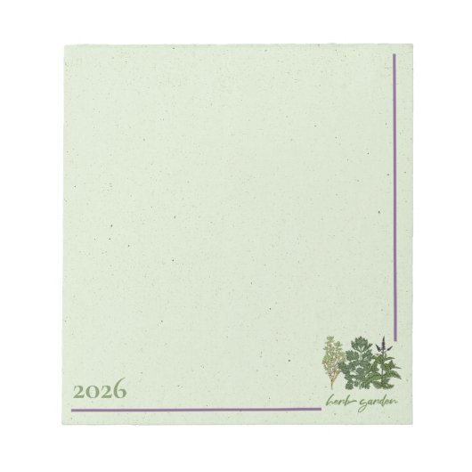 Herb Green Garden  Notizblock (Vorderseite)