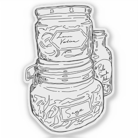 Herb Jars Aufkleber (Vorderseite)