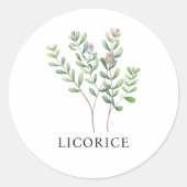 Herb Licorice Watercolor Runder Aufkleber (Vorderseite)