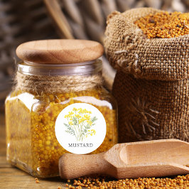 Herb Mustard Watercolor Runder Aufkleber