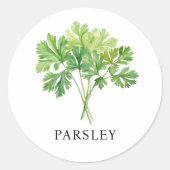 Herb Parsley Watercolor Runder Aufkleber (Vorderseite)