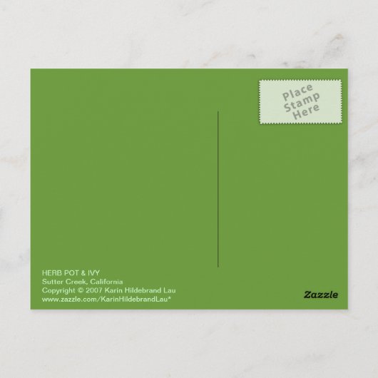 Herb Pot & Ivy Postkarte (Rückseite)