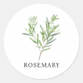 Herb Rosemary Watercolor Runder Aufkleber (Vorderseite)