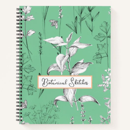 Herb Sketchbook Botanische Pflanze Kräuterpflanze Notizblock (Vorderseite)