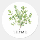 Herb Thyme Watercolor Runder Aufkleber (Vorderseite)