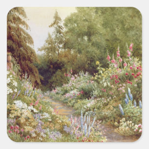 Herbaceous Grenze Quadratischer Aufkleber
