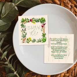 Herbal Goodness Small Thank You Customer Insert Quadratische Visitenkarte